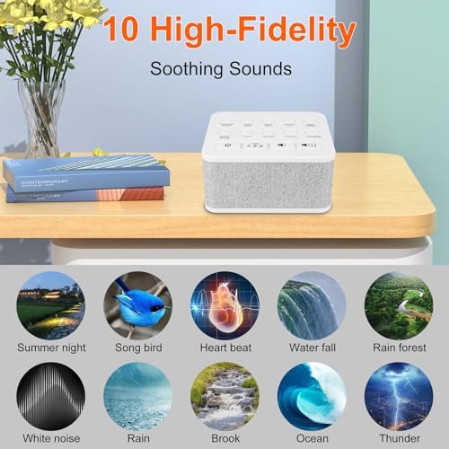 LUXSWAY Sound Machine with 10 Natural Soothing Sounds
