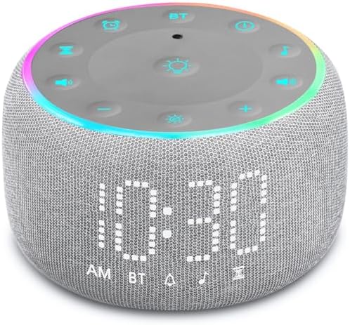 White Noise Machine Alarm Clock with 5W Speaker and 24 Sleep Sounds