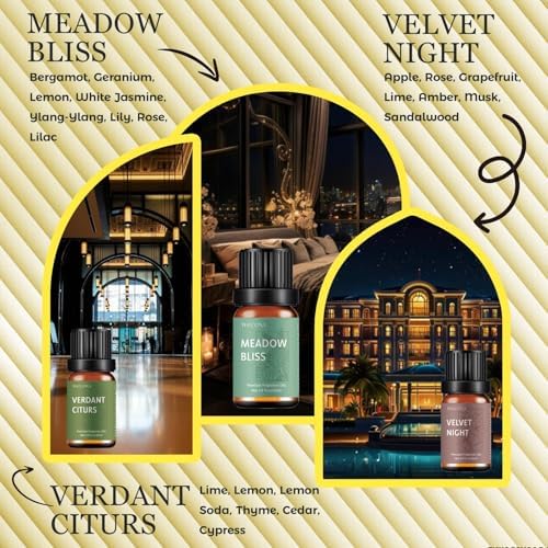 Premium Hotel Fragrance Oil Set for Diffusers - 6x10ml