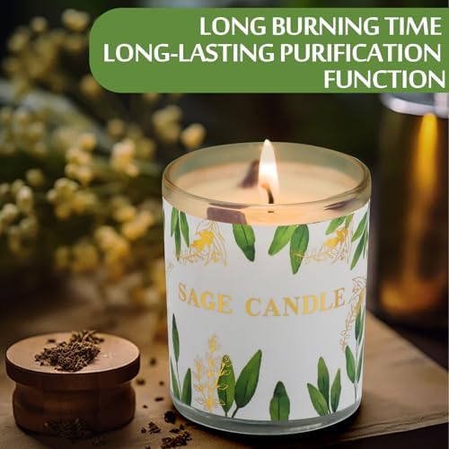 Sage Candle 6 Pack for Energy Cleansing and Relaxation