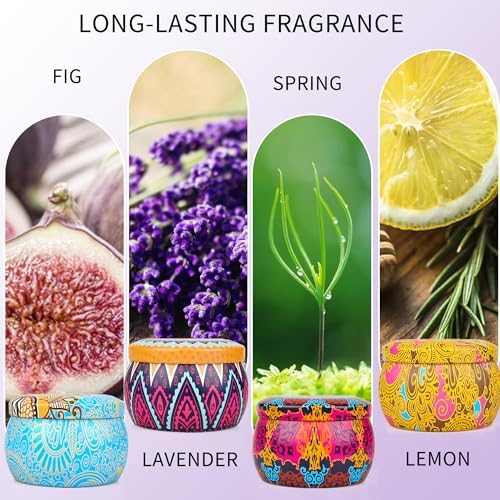 Scented Candles Gift Set 4 Pack Aromatherapy Stress Relief for Women