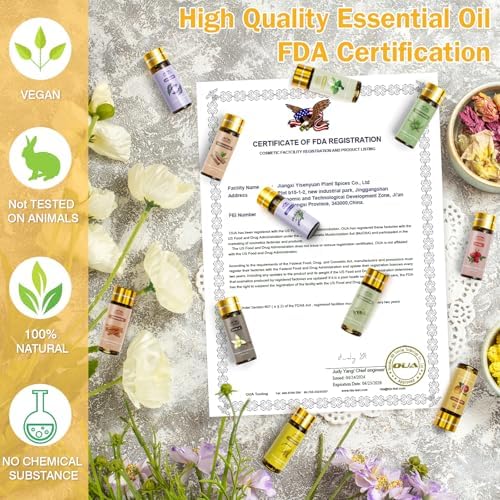 Pure Essential Oils Set 20 Scents for Diffusers and DIY