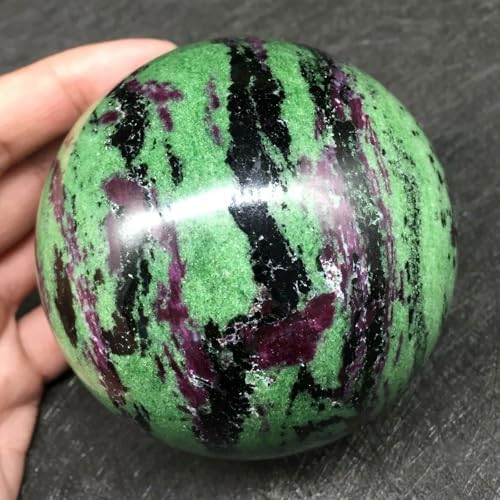 Natural Ruby Zoisite Healing Crystal Ball with Stand
