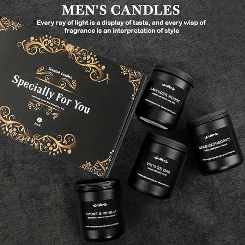 Inayou Men Scented Candles 6 Pack Aromatherapy Gift