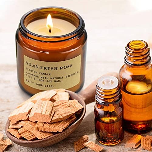 YFYTRE 4 Pack Scented Soy Wax Candles with Amber Glass Jars
