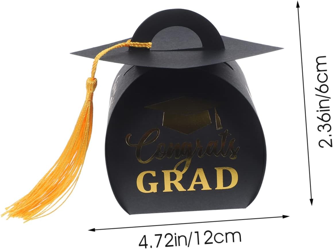 10Pcs Graduation Cap Candy Holders with Tassels