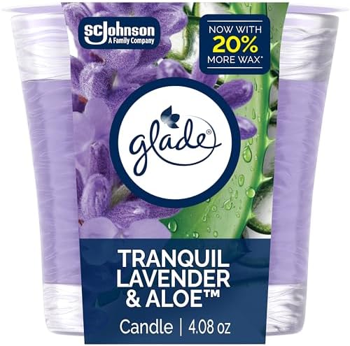 Glade 1-Wick Scented Candle Jar Tranquil Lavender Aloe