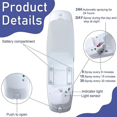 Uiifan 8 Pcs Wall Mounted Automatic Air Freshener Dispenser