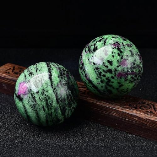 Natural Ruby Zoisite Healing Crystal Ball with Stand