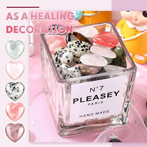 108 Pcs Heart Shaped Worry Stones Crystal Healing Stones
