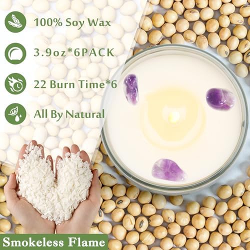 Sage Candle 6 Pack for Energy Cleansing and Relaxation