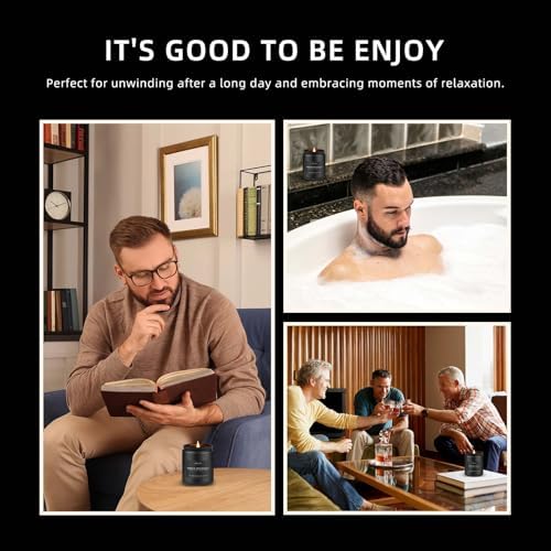 Auelife Scented Candles for Men 4 Pack Set