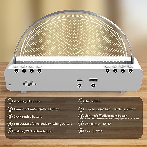 Zerain Sound Machine Sunrise Alarm Clock with White Noise