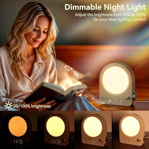 Vivilumens Sound Machine Alarm Clock with Gentle Sunrise Light