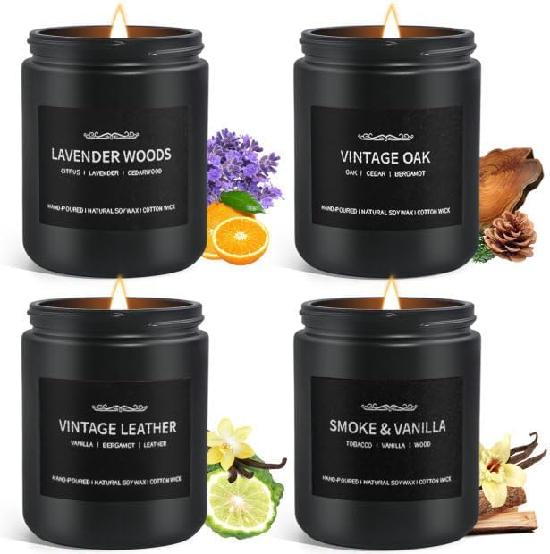4 Pack Men Scented Candles for Home Gifts