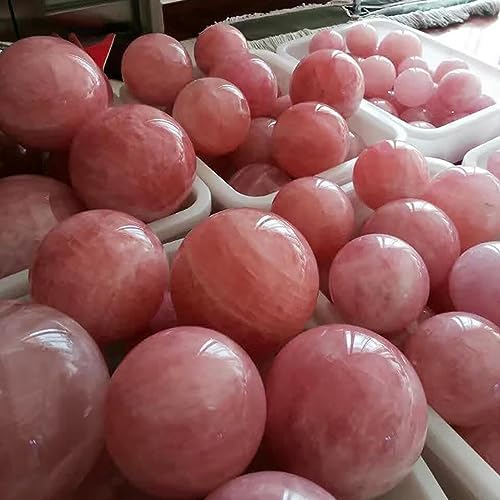 Pink Crystal Ball with Wood Stand for Love and Energy Healing