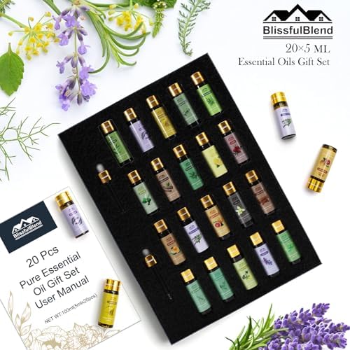 Pure Essential Oils Set 20 Scents for Diffusers and DIY
