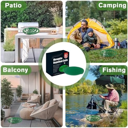24 Mosquito Coils with 6 Metal Stands for Outdoor Use