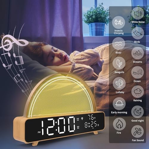 Zerain Sound Machine Sunrise Alarm Clock with White Noise