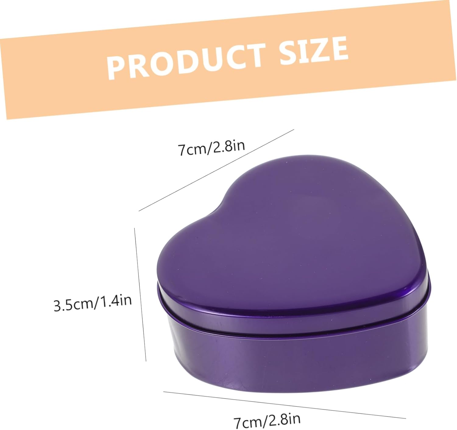 10Pcs Purple Heart Shaped Candy Box Wedding Favor Container Durable Tinplate