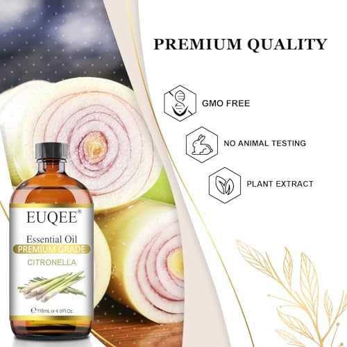 EUQEE Citronella Essential Oil 118ml Glass Dropper Gift Box
