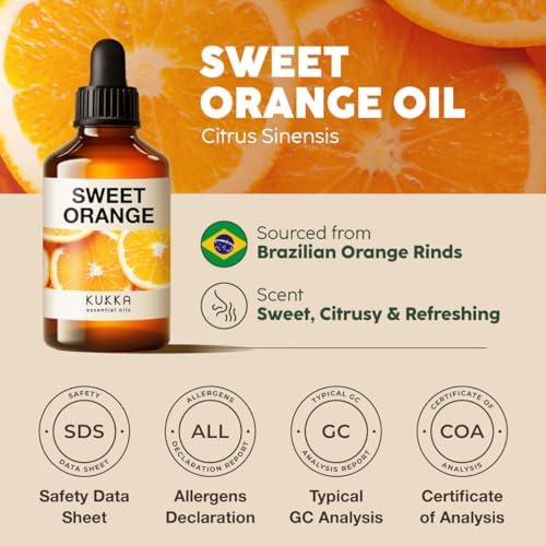KUKKA Orange Essential Oil 4 Fl Oz Aromatherapy