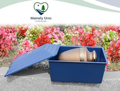 LegacyGuard Durable Polymer Urn Vault - Navy Blue