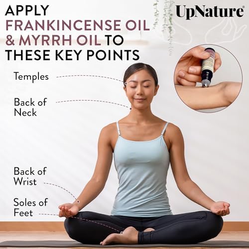 UpNature Frankincense and Myrrh Oil Roll On - Natural Essential Oil for Skin