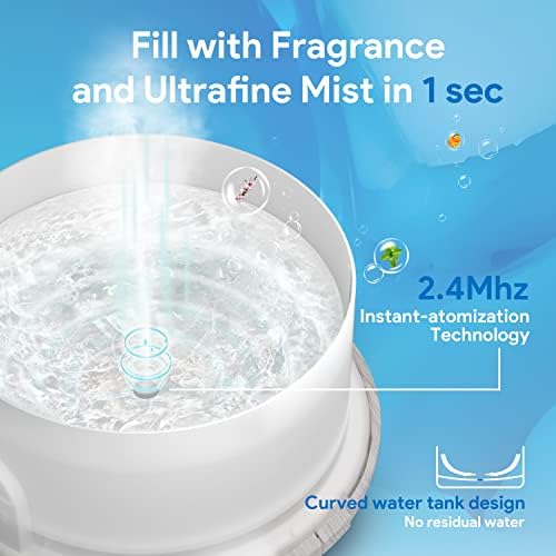 ASAKUKI 500ml Essential Oil Diffuser with Remote Control White