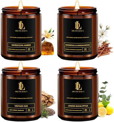 DL DREAMY DEWLA Scented Candles 4 Pack Set