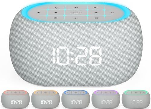 ANJANK White Noise Alarm Clock with Bluetooth Speaker and Night Light