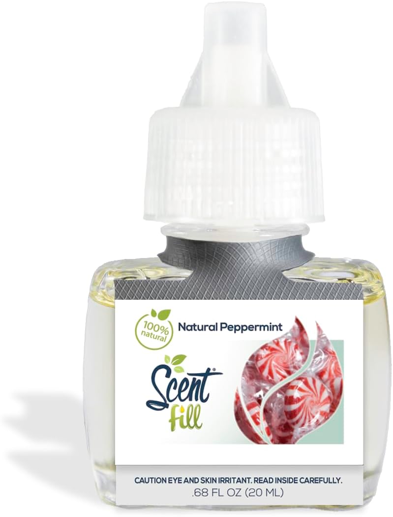 Scent Fill Natural Peppermint Air Freshener 2 Refills with Diffuser