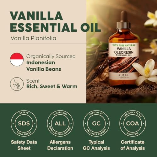 Kukka Vanilla Essential Oil 4 Fl Oz for Diffuser Skin