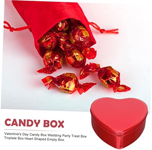10Pcs Heart Shaped Candy Box Durable Tinplate Storage Container