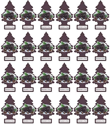 LITTLE TREES Car Air Freshener Hanging Paper Tree Blackberry Clove Pack of 24