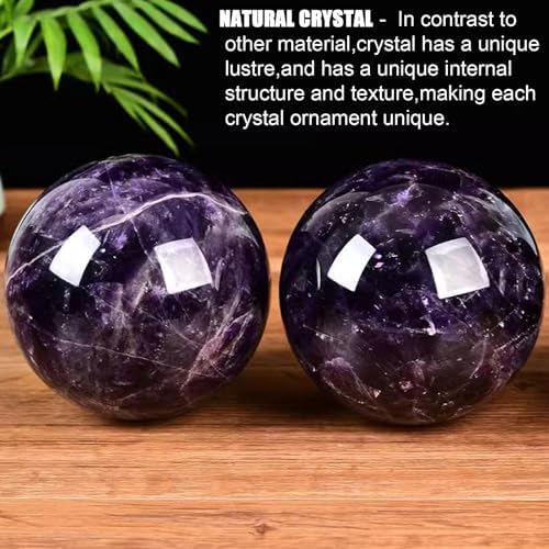 Natural Fantasy Amethyst Sphere Ornament with Stand