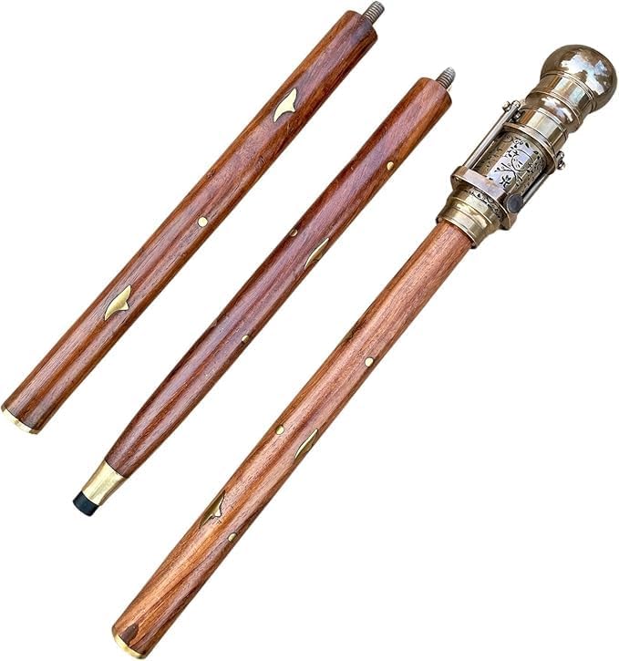 Victorian Walking Stick with Telescope Compass 1