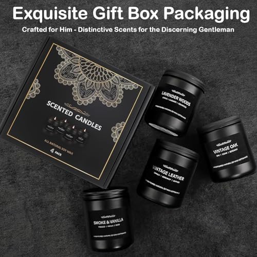 4 Pack Men Scented Candles for Home Gifts