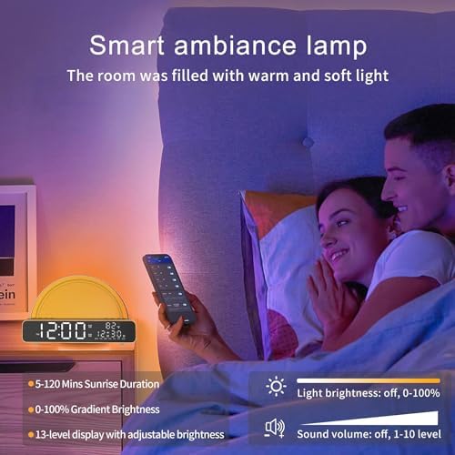 Sunrise Alarm Clock with 13 Soothing Sounds and Gentle Light