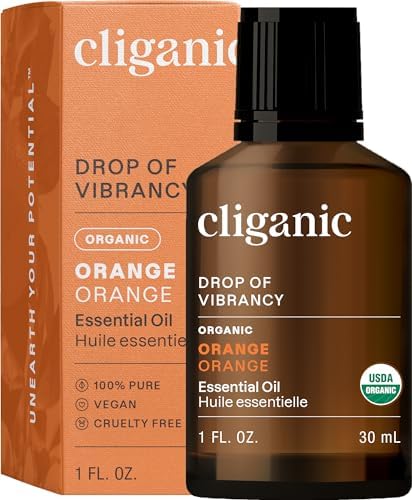Cliganic Organic Sweet Orange Essential Oil 1oz Pure Natural