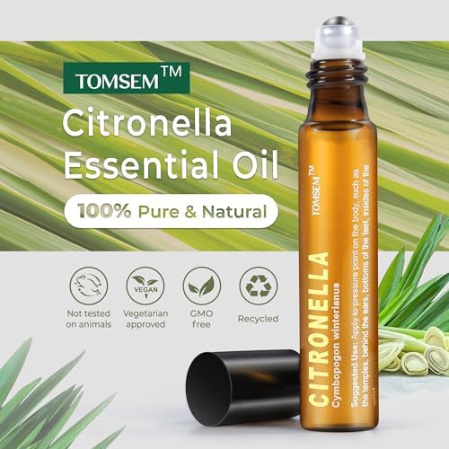 French Citronella Essential Oil Roll-On - 10ml Aromatherapy Bottle