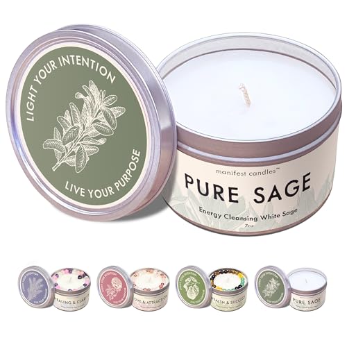 White Sage Candles for Home Cleansing and Meditation