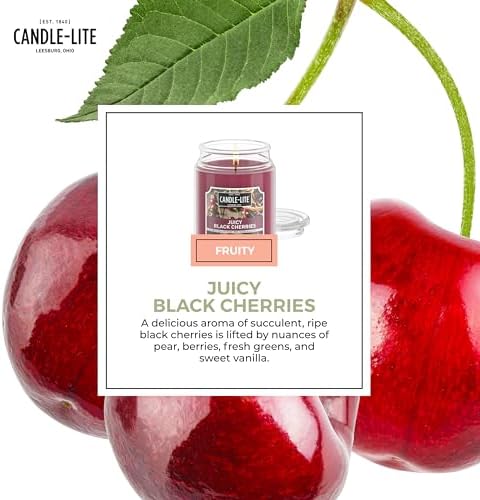 Candle-lite Scented Candles Juicy Black Cherries 18 oz Jar