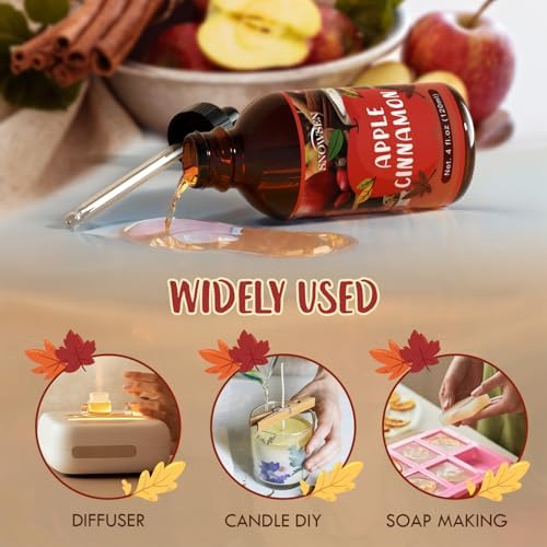 Apple Cinnamon Essential Oil 4 Fl Oz for Diffuser and DIY Use