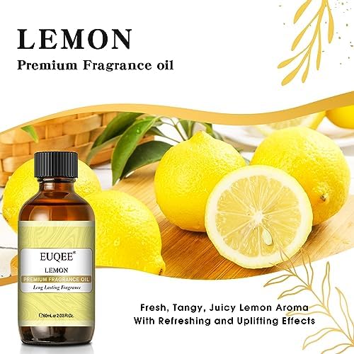 EUQEE Lemon Essential Oil 202 Fl Oz with Glass Dropper