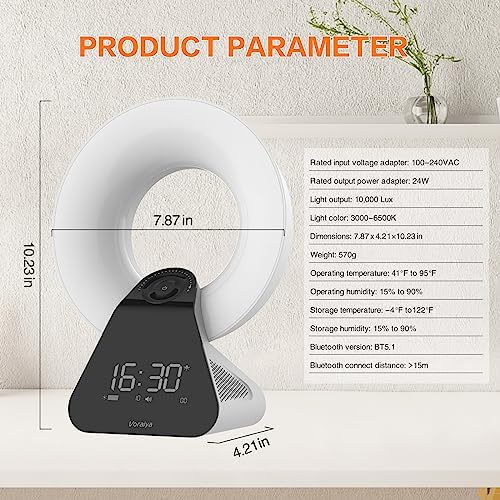 Voraiya Light Therapy Lamp with Speaker and Timer