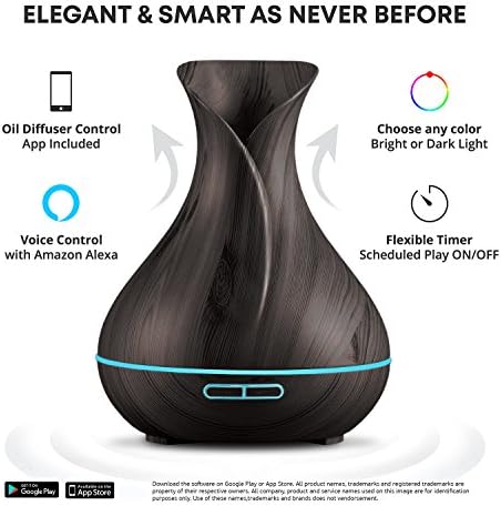 Smart WiFi Essential Oil Diffuser 400ml with Alexa Google Home Voice Control