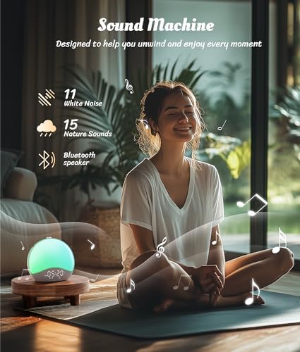 Ecozy Sunrise Alarm Clock with 26 Sounds and 17 Night Lights