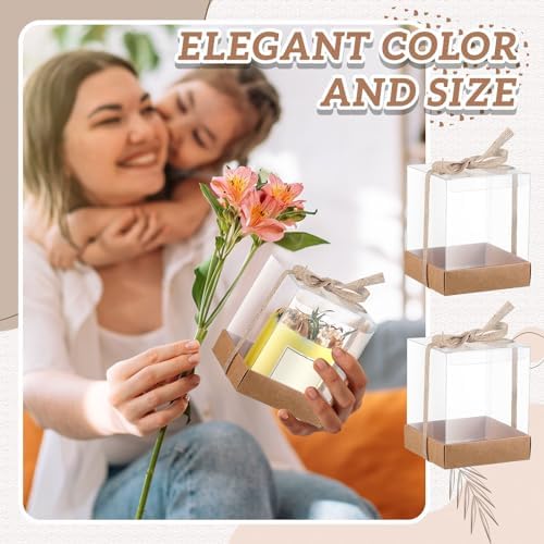 Cunno 24-Pack Transparent Candle Gift Box with Ribbon