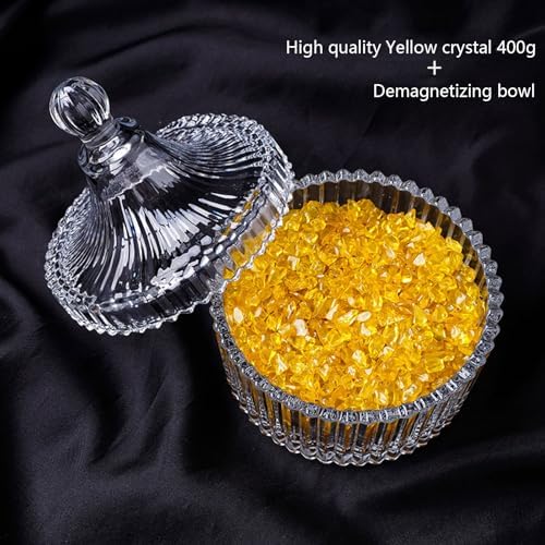 400g Tumbled Yellow Crystal Chips with Storage Bowl
